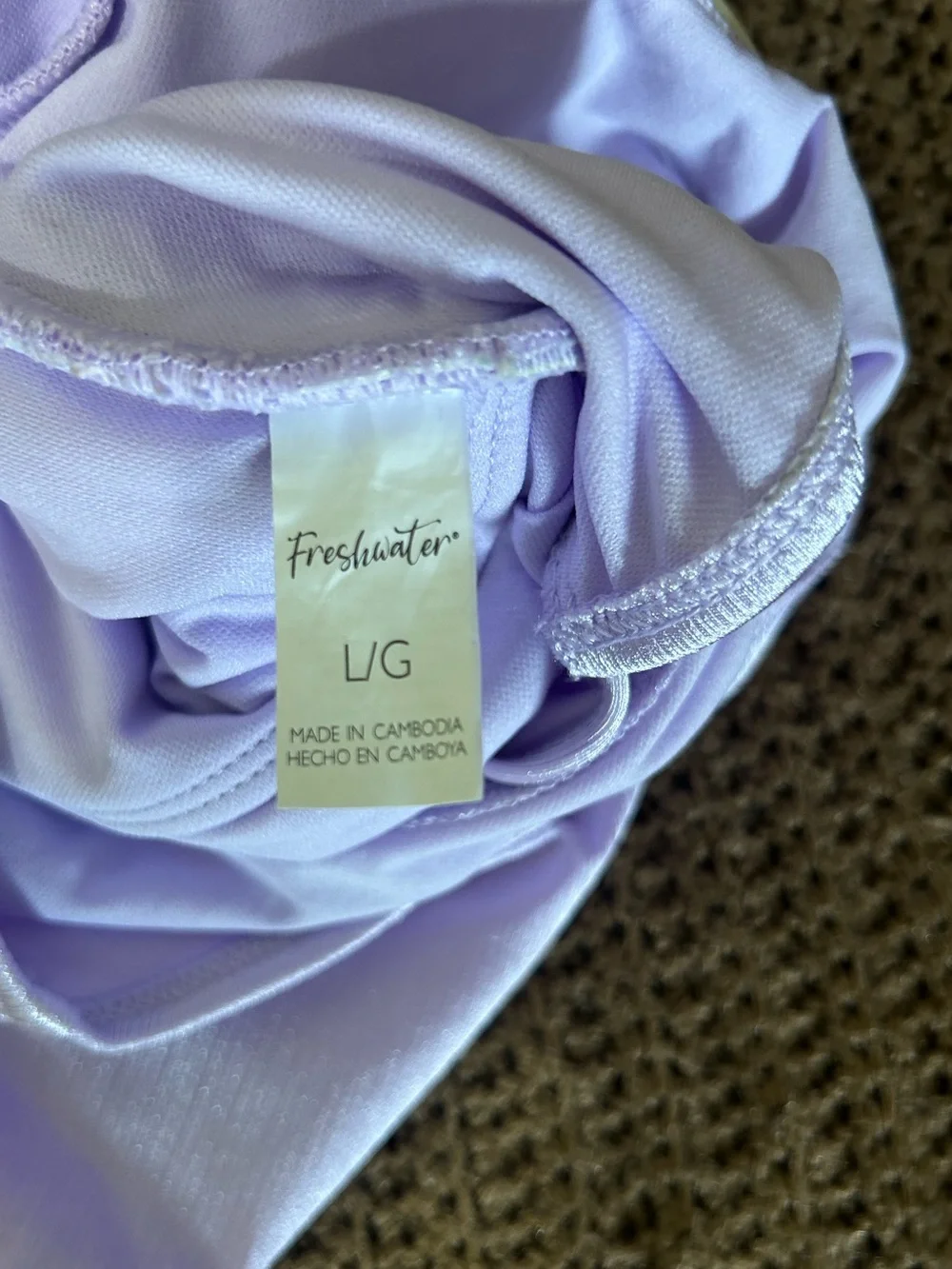 Lilac One-Piece Swimsuit with Draped Waist